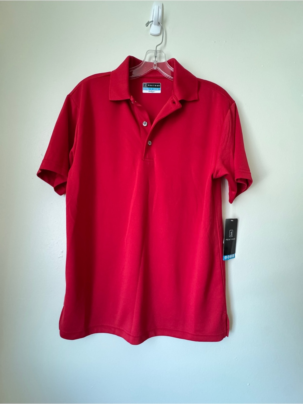 PGA TOUR Red Airflux Performance Polo Size S NWT